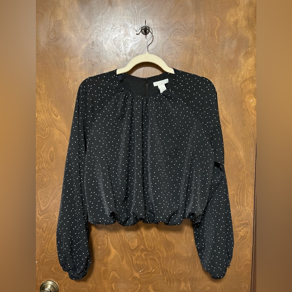 H&M Black and White Polka Dot Blouse